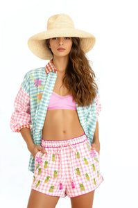 LEILANI SHIRT LIGHT GREEN-PINK