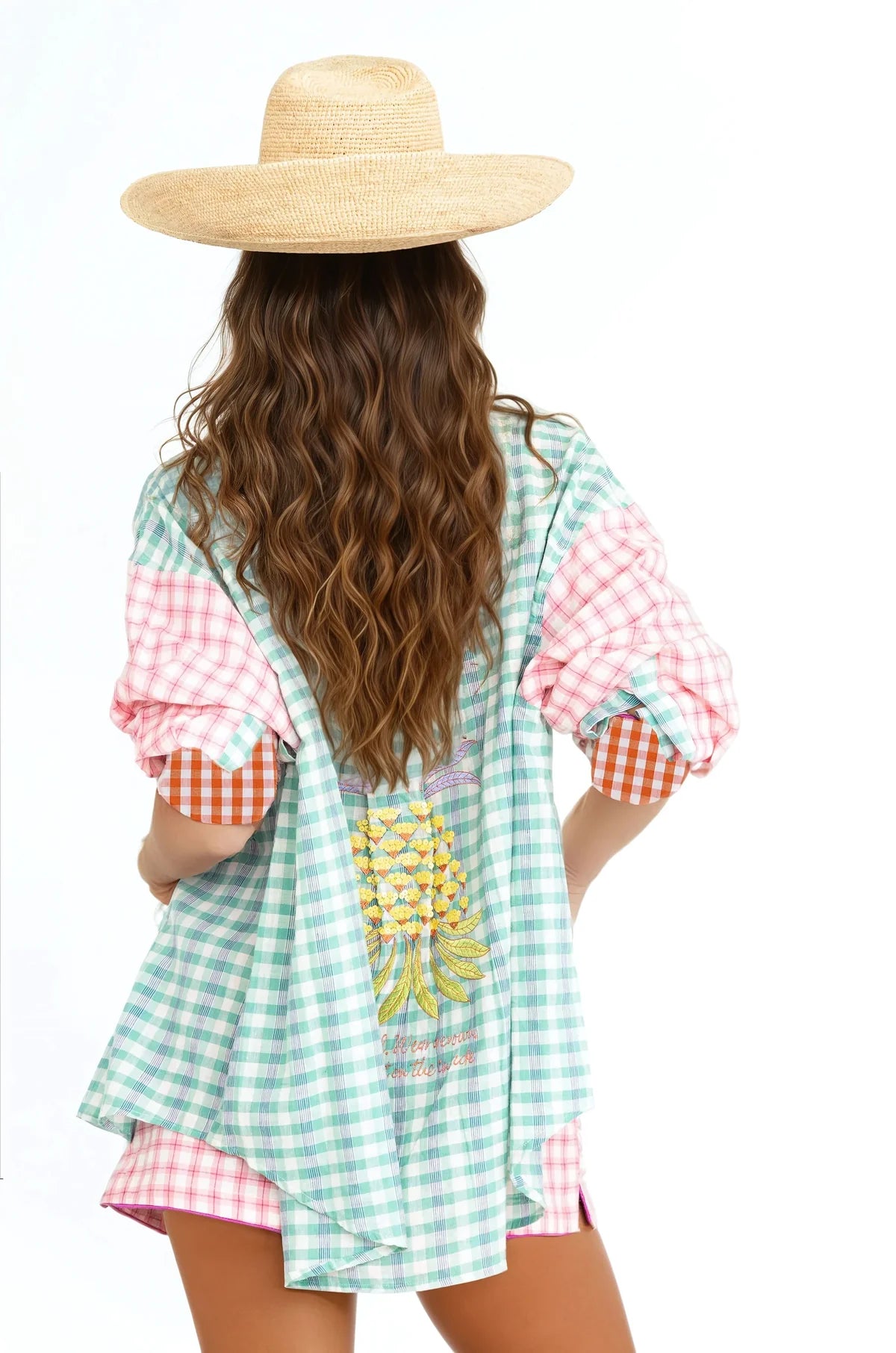 LEILANI SHIRT LIGHT GREEN-PINK