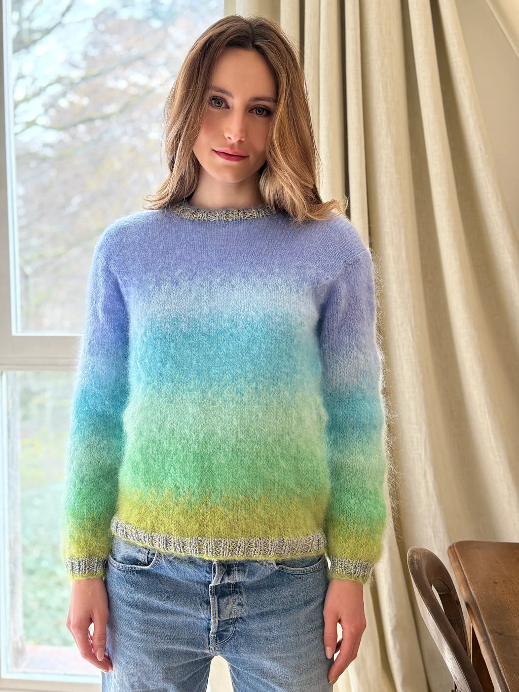 SWEATER TIE&DYE LAVANDE/ANIS ROSE CARMINE
