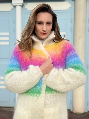 COAT RAINBOW PASTELS ROSE CARMINE