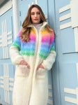 COAT RAINBOW PASTELS ROSE CARMINE