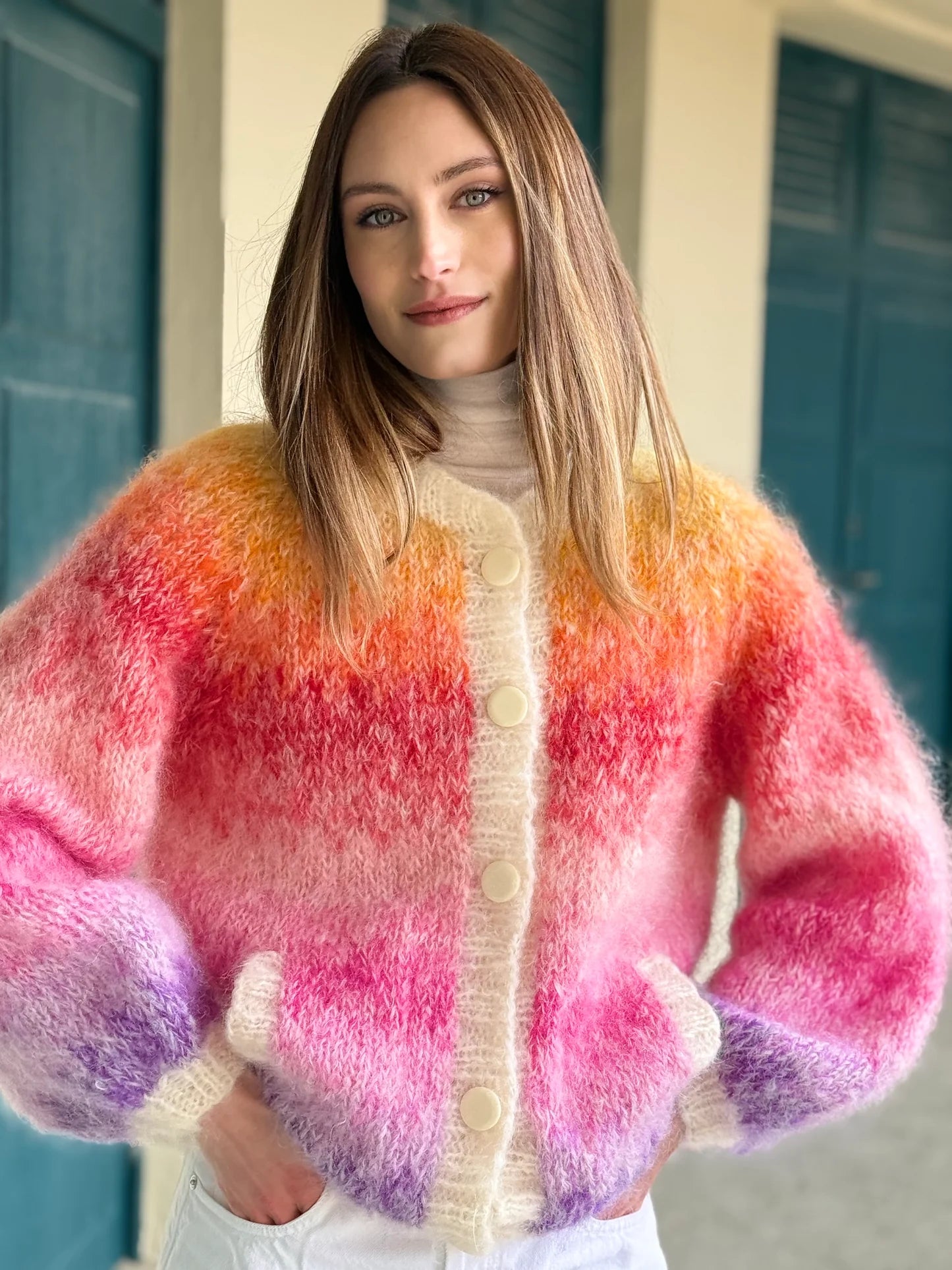 BOMBERS NUAGE MULTICOLORE JAUNE/VIOLET ROSE CARMINE