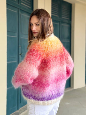 BOMBERS NUAGE MULTICOLORE JAUNE/VIOLET ROSE CARMINE