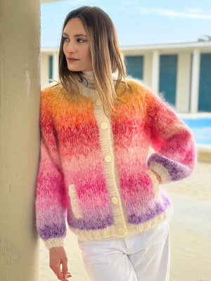 BOMBERS NUAGE MULTICOLORE JAUNE/VIOLET ROSE CARMINE