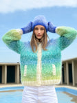 BOMBERS NUAGE MULTICOLORE BLEU/VERT ROSE CARMINE