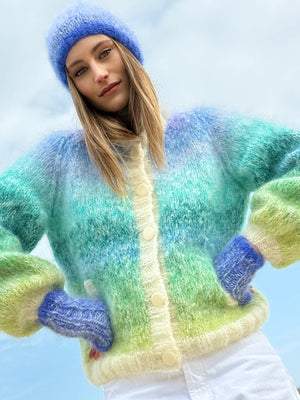 BOMBERS NUAGE MULTICOLORE BLEU/VERT ROSE CARMINE
