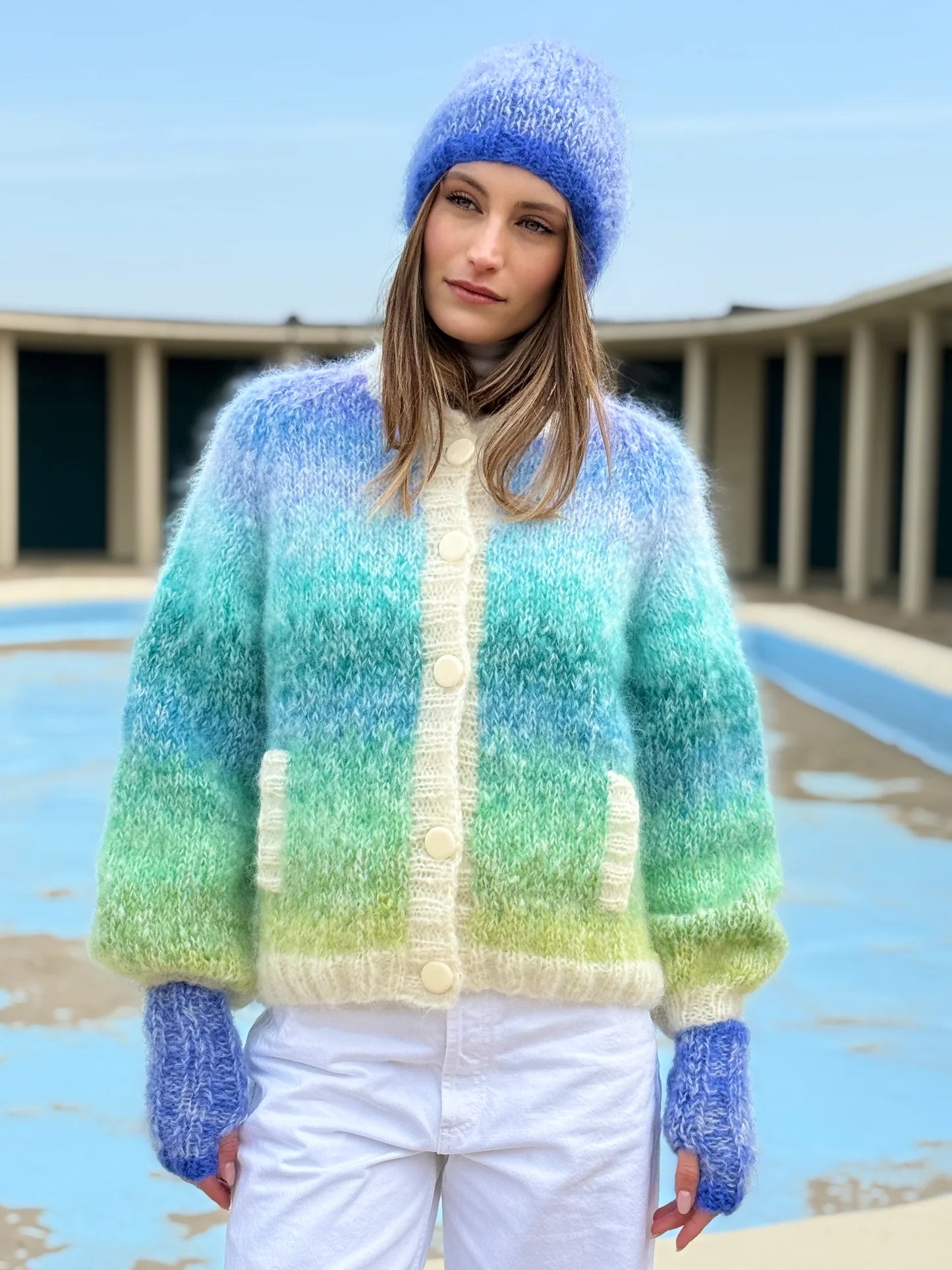 BOMBERS NUAGE MULTICOLORE BLEU/VERT ROSE CARMINE